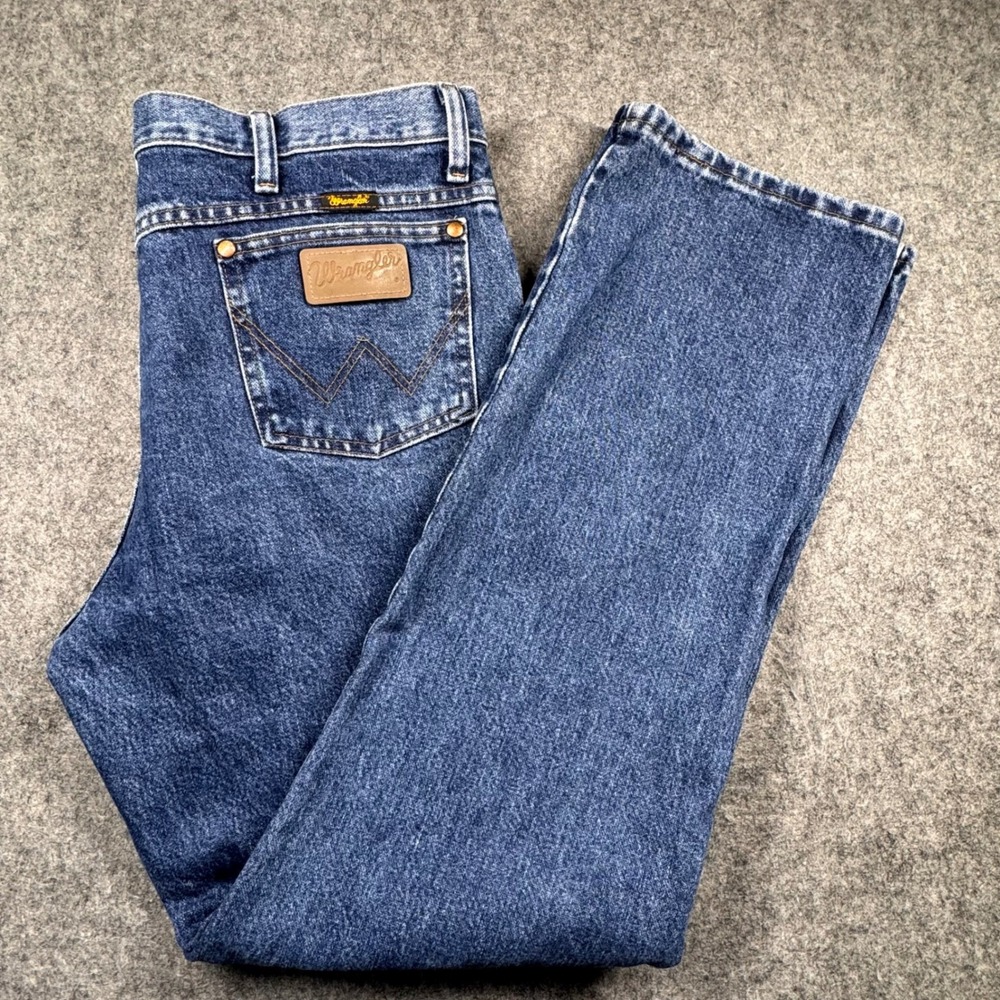 Wrangler Jeans Mens 36x34 Blue Cowboy Cut Straight Leg Denim Pants